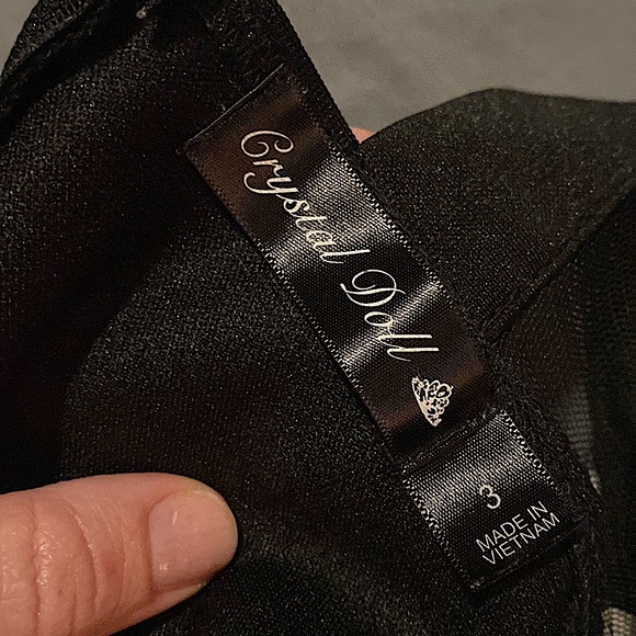 Crystal Doll black and cream sheer formal dress juniors size 3 - Picture 8 of 8